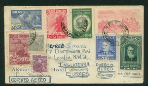 Brasilien 1950, eingetragenes Cover von Brasilien nach England, sehr selten PH66 - Bild 1 von 2