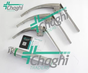 Mccoy Flexi-Tip Fiberoptic Led Laryngoscope Medium Handle Blade Size 2&3&4 Set - Picture 1 of 6