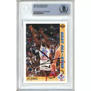1991-92 Upper Deck All Stars #61 Joe Dumars Signed Card AUTO Beckett BAS Pistons - Picture 1 of 5