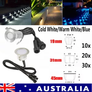 19/31/45mm Warm White/Cold White/Blue Outdoor LED Garden Stairs Step Deck Lights - Picture 1 of 18