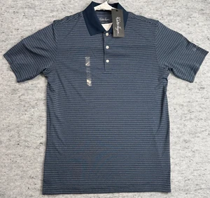 Walter Hagen Essentials Herren kleines Golf Polo marineblau gestreift 100 % Polyester neu mit Etikett - Bild 1 von 8