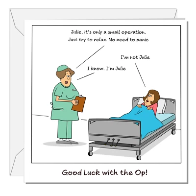 Funny Surgery Operation Card for Her - Get Well Soon Card Recovery - Humorous Hi - Image 1 of 4