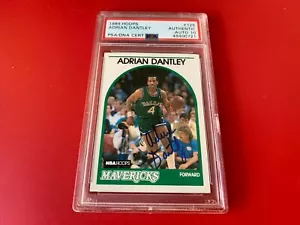 Carta Adrian Dantley Mavericks HOF 1989 NBA Hoops firmata Auto Beckett BAS - Foto 1 di 2
