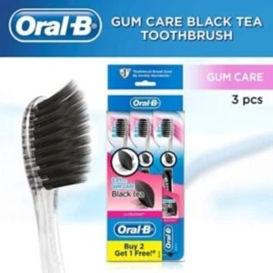 Oral-B Black Tea Gum Toothbrush Ultra Thin Deep Clean Care Gentle Soft x 3 - Picture 1 of 6