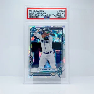 JULIO RODRIGUEZ - 2021 Bowman - Atomic Refractor - Mariners - PSA Gem 10 - Picture 1 of 2
