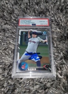 Shane Bieber Signed 2016 1st Bowman Chrome Rookie Card PSA/DNA GEM MT 10 AUTO - Picture 1 of 2