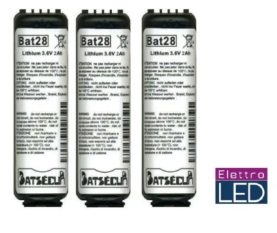 BATSECUR 3 Batterie per allarme BAT28 BatLi28 Daitem Logisty 3.6V 2,7Ah LITIO scade 2031