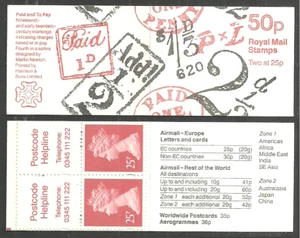 GB 1993 POSTAL HISTORY PAID POSTMARKS 50p FOLDED BOOKLET MNH - Picture 1 of 1
