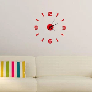 2019 Fashion Urban DIY1mm Acrylic Lens Wall Clock Mirror Decoration (60*60) Red - Picture 1 of 10