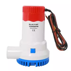 Bomba de sentina eléctrica de plomería para barco 12V 1500GPH para barco yate marino-manguera de identificación de 29 mm - Imagen 1 de 9