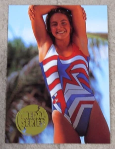Traje de baño Portfolio Summer Sanders 1993 tarjeta de inserción adicional #5 serie medalla - Imagen 1 de 2