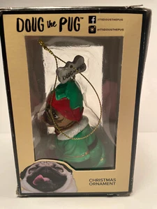 Doug El Pug Elfo Conjunto Adorno de Navidad Kurt Alder Lindo Nuevo en Caja - Imagen 1 de 8