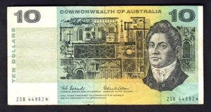 R-301 S. (1966) Coombs/Wilson - 10 Dollar - STAR Note.. Prefix ZSB.. Fine+ - Imagen 1 de 2