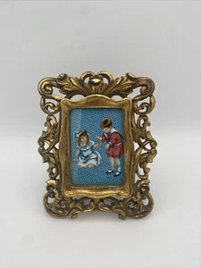 Verzierter Harz Goldrahmen Hollywood Regency Stil 3"x 5" Foto Goldenes Zeitalter Kinder - Bild 1 von 18