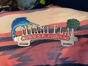 1950s florida plate topper very nice Swordfish Miami Worlds Playground Rare - Bild 1 von 7