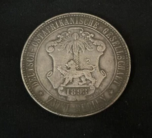 German East Africa / DOA, 2 Rupees 1893 XF Rare!!! - Picture 1 of 3