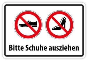 Aufkleber Verbotszeichen „Bitte Schuhe ausziehen“ Kombi Hinweis Verbot Sticker - Bild 1 von 1