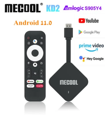 MECOOL KD2 Android 11 Smart TV Box Google Certified 4G 32G S905Y4 Wifi 4K BT5.0 - Image 1 of 4