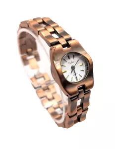 Reloj Cache Damas Tono Bronce Cepillado Enlace NUEVO BATT - Imagen 1 de 6