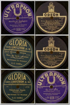 3x CARL WOITSCHACH spielt Märsche "Stunde in Potsdam" u.a. Schellack Set183S - Bild 1 von 4