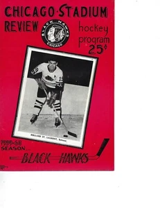 1960 1/31 hockey program & ticket Toronto Chicago Blackhawks Bob Baun GOAL - Picture 1 of 2
