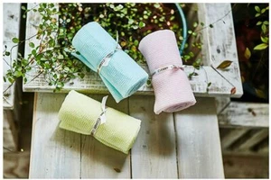 Korean Exfoliating Wave Shower Washcloth Loofah Knitted with Crimped Yarn Set - Picture 1 of 5