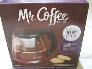 Mr Coffee 1.2 Quart Tea Pot Glass Replacement Coffeemaker Metal Mesh Infuser NEW
