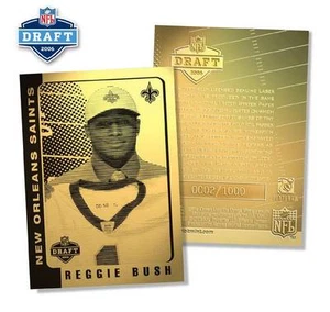 REGGIE BUSH 2006 Laser Line Gold Card ROOKIE Draft Pick NFL #/1,000 * BOGO * - Picture 1 of 2