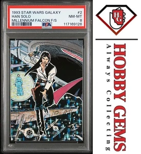 HAN SOLO PSA 8 1993 Topps Star Wars Galaxy Etched Foil Factory Set #2 - Picture 1 of 2