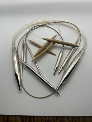 Lote de 2 agujas de tejer circulares Takumi y 4 agujas de tejer circulares Addi Foto 1 de 4