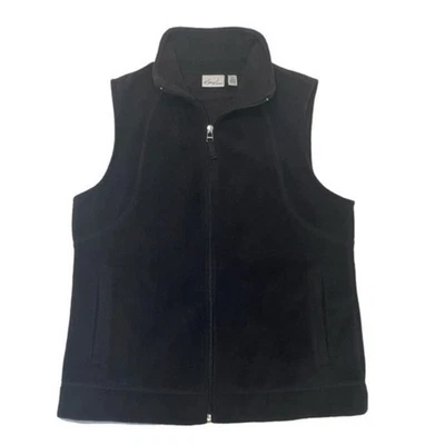 Kim Rogers Chaleco Polar Chaqueta Cremallera Completa Poliéster Negro Cuello Simulado Talla Mediana Foto 1 de 4