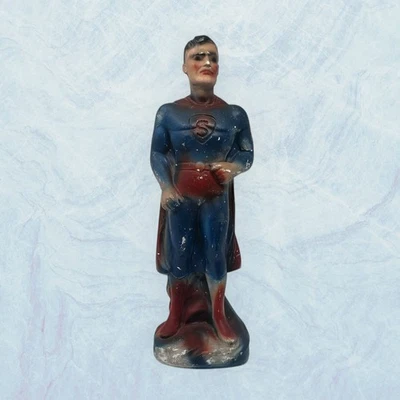 Estatua de Carnaval de Superman de Tiza de 1940 - Figura Rara de la Edad de Oro Foto 1 de 4