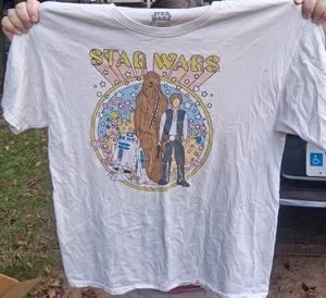 Camiseta Star Wars Grande Retro Camiseta Gráfica R2D2 Chewbacca Han Solo Color Crema - Imagen 1 de 2