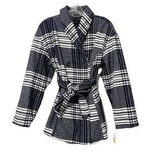 JouJou Black White Plaid Fall Jacket Small NWT - Picture 1 of 5