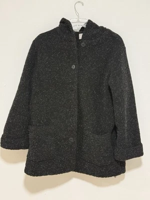 Abrigo Chaqueta Mujer Dentro Con Capucha Negro Bouclé Longline Cálido Bolsillos Talla 18/20 L Foto 1 de 4