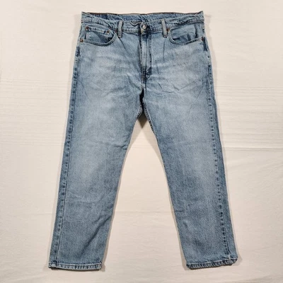 Levis 502 Jeans Mens 35x27 Straight Leg Tapered Light Wash - Image 1 of 4