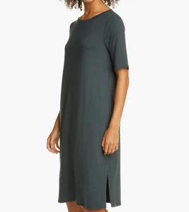 Eileen Fisher Womens Short Sleeve Midi T Shirt Tunic Dress size M Stretch USA - Picture 1 of 11