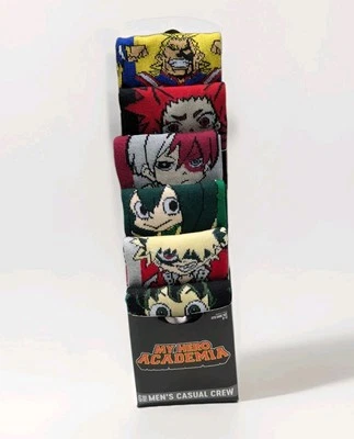 My Hero Academia Character Designs 6 Pack Adult Crew Socks - Image 1 of 4