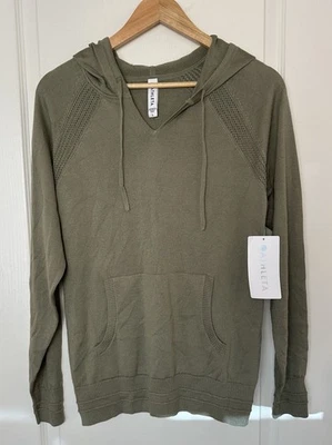 Athleta Evergreen Hoodie Sweater Women’s L Green Coolmax Knit NWT $129 - Image 1 of 4