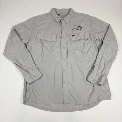 Simms Fishing Shirt Mens L Gray Vented Guide Series Aspen Outdoor Gorpcore Logo - Image 1 of 4