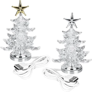 2er Set LED Weihnachtslichter aus Kunststoff - Tischdekoration Weihnachten - - Bild 1 von 7