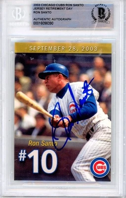 2003 Ron Santo Jersey Retirement Day  Chicago Cubs Beckett Authentic Autograph  - Image 1 of 2