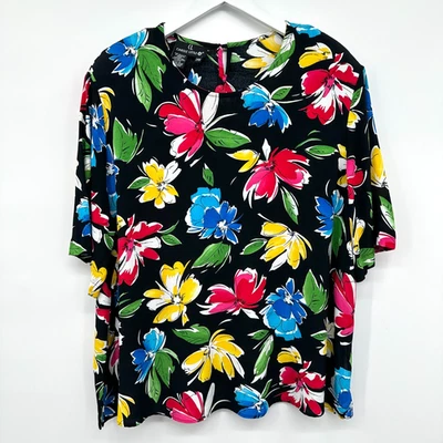 Camisa Top Túnica Carole Pequeña De Colección Talla 24W Almohadillas para el Hombro Jardín Fiesta Artística Foto 1 de 4