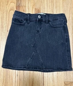 Abercrombie Kids Girls Denim Black Distressed Skirt Sz 9/10 - Picture 1 of 4