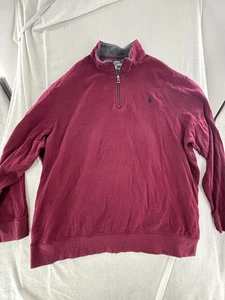Polo Ralph Lauren Performance Mens 1/4 Zip Pullover XXL Long Sleeve Burgundy - Picture 1 of 11