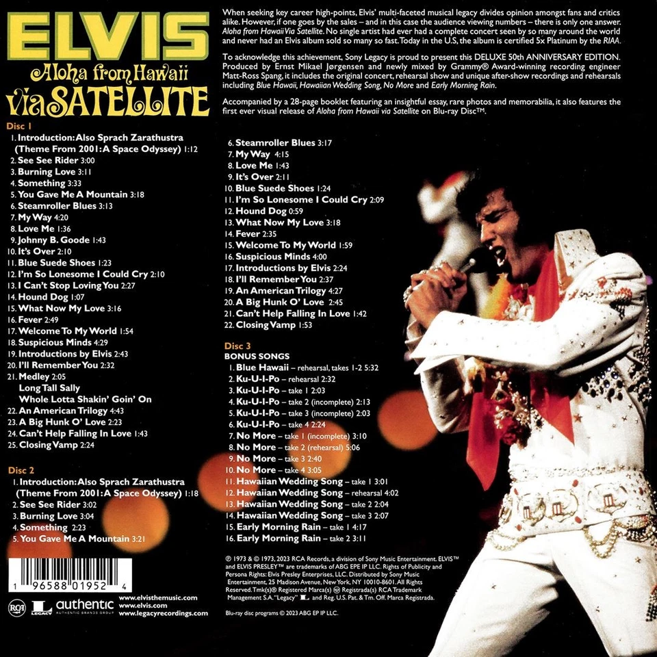 ELVIS PRESLEY ALOHA FROM HAWAII VIA SATELLITE NEW CD & BLU-RAY Foto 1 de 1