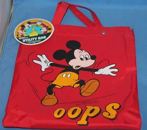 Bolso de Mano Utilitario Disney Mickey Mouse OOPS De Colección Nuevo Antiguo Stock - Imagen 1 de 3
