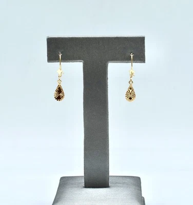 14k Vintage Diamond Cut Dangle/Drop Earrings.~~ 0.7gr - Image 1 of 4