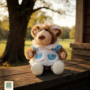 Furskins Bear Persimmon Vintage 1985 Cabin Fever Plüsch Puppe mit Kleid & Stiefeln - Bild 1 von 17