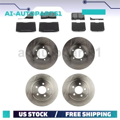 For Jaguar XJ12 1973 1974 1975 - 1986 Front Rear Brake Rotors + Brake Pads Kit - Image 1 of 4